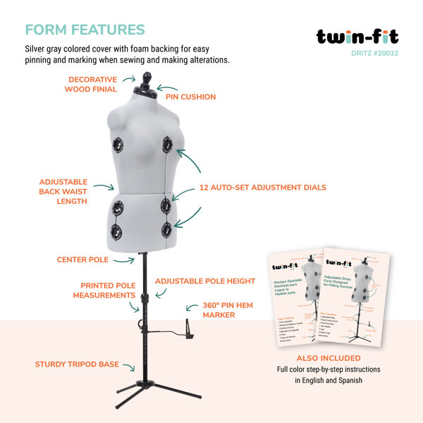 Dritz Twin-Fit Adjustable Dress Form &amp; Reviews | Wayfair
